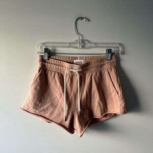 Mate tan drawstring sweat shorts